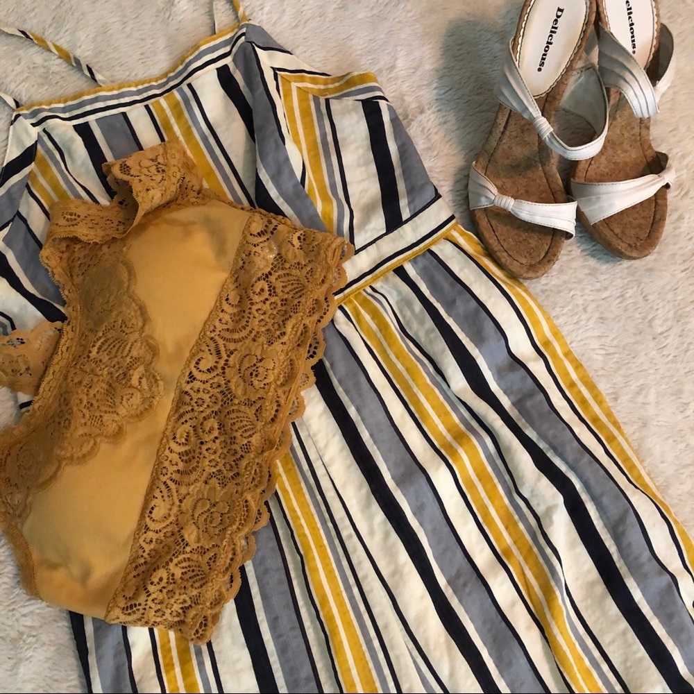 Loose Legged Striped Jumper overalls